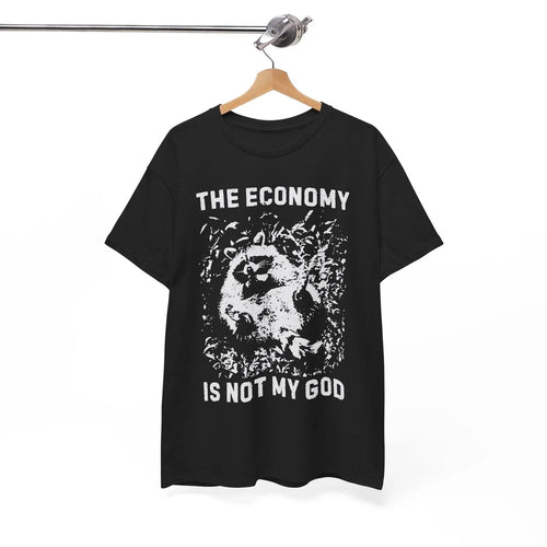 Anarchist Raccoon Economy is not my God Tee, Leftist Trash Punk Unisex Tee