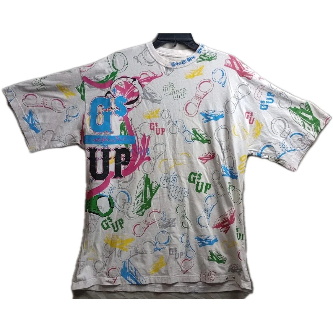 Industreet All Over Graphic Print T Shirt 2XL Hip Hop Streetwear G's Up Grunge