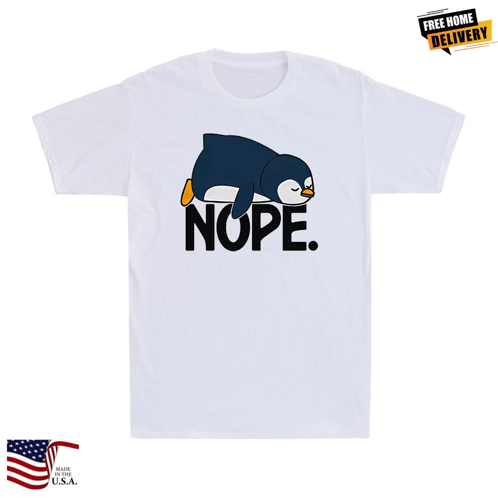 Listless Penguin Lazy Animal Lovers Funny Gift Novelty Men's Cotton T-Shirt