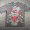Jujutsu Kaisen Choso Graphic T-Shirt Faded Black Mineral Wash Mens XL Streetwear
