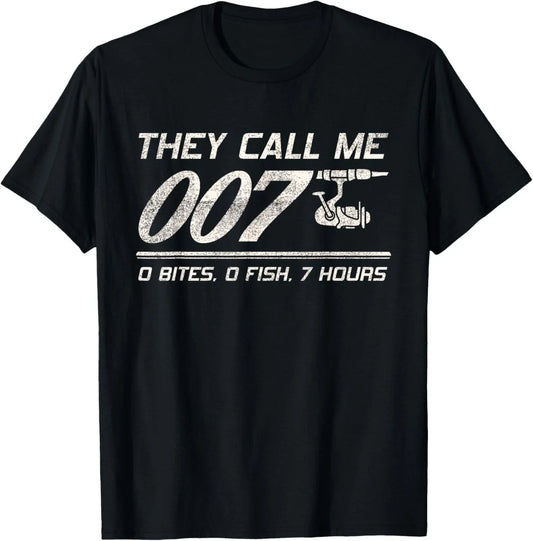 4anglers Fisherman Joke Dad - They Call Me 007 - Funny Fishing Humor T-Shirt