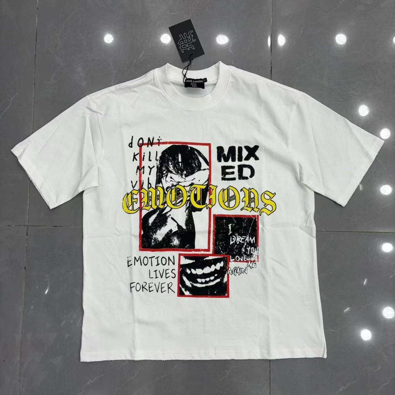 American Vintage High Street Letter Print Oversize Unisex Couple Short Top Tee