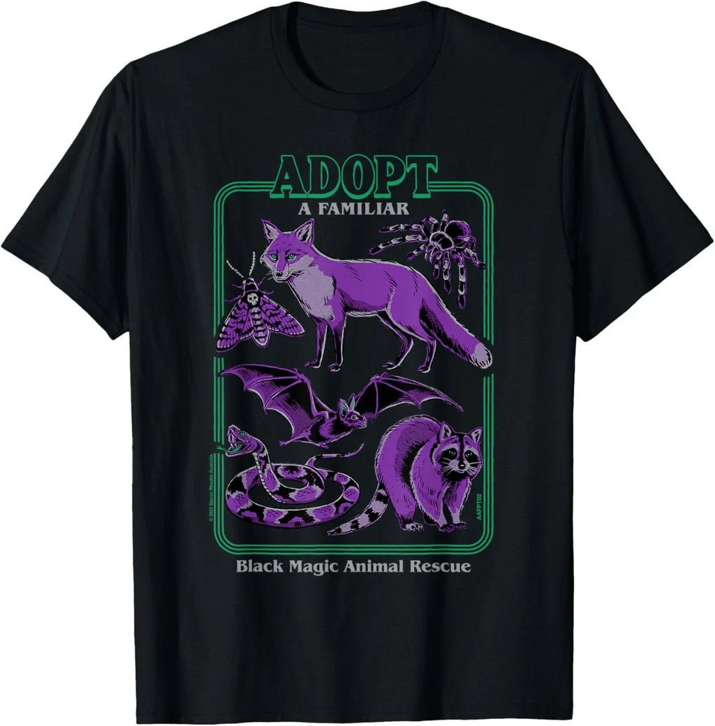 Black Magic Animal Rescue Purple Retro Funny Adult Humor T-Shirt