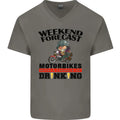 Biker Weekend Forecast Motorbikes Mens V-Neck Cotton T-Shirt