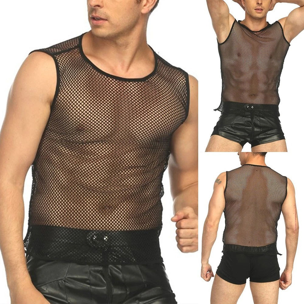 Cool Fashion Brand New Shirts Men's Fishing Net Yarn Sport Shirts