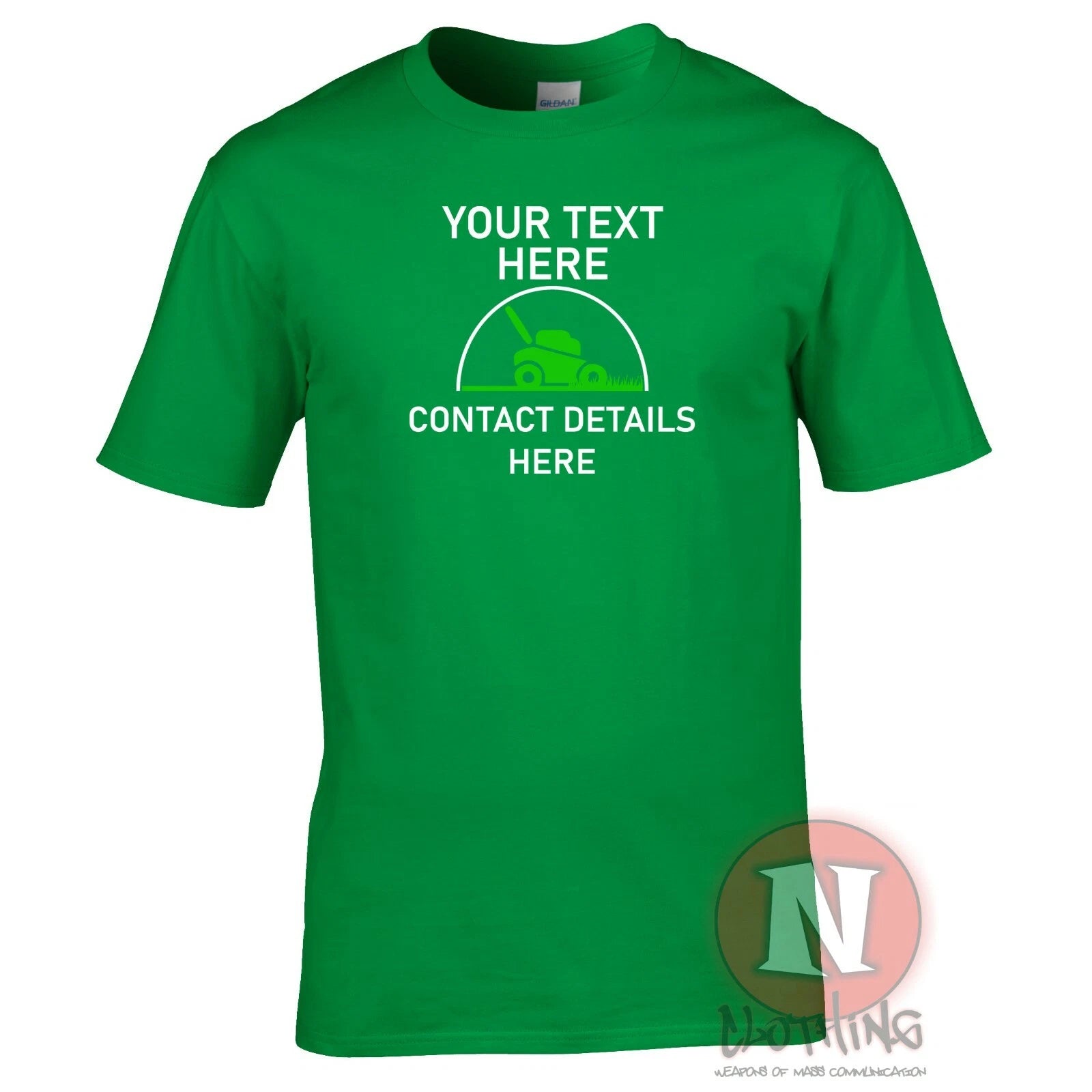 Lawn maintenance t-shirt personalised custom gardening landscape company tee