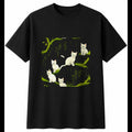 Detailed Kitten in the Swamp Cat Cute Mens T-Shirt Black 100% Cotton Kawaii Top