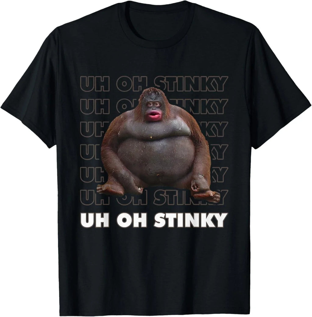 Uh Oh Stinky Poop Meme Funny Monkey T-Shirt