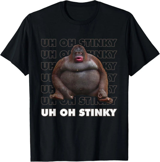 Uh Oh Stinky Poop Meme Funny Monkey T-Shirt