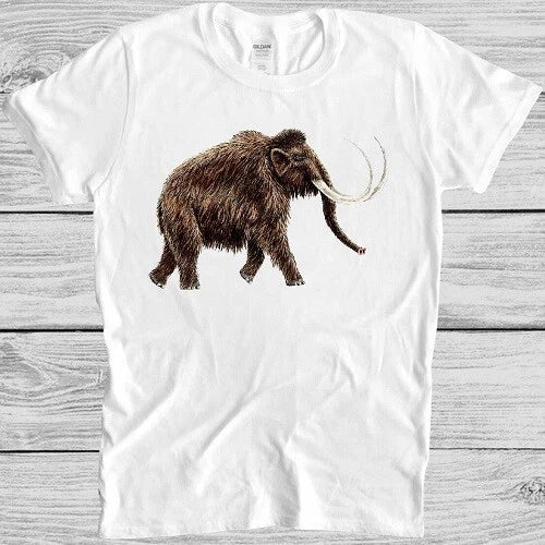 Big Woolly Mammoth T Shirt Elephant Dinosaur Cute Animal Park Cool Gift Tee M126