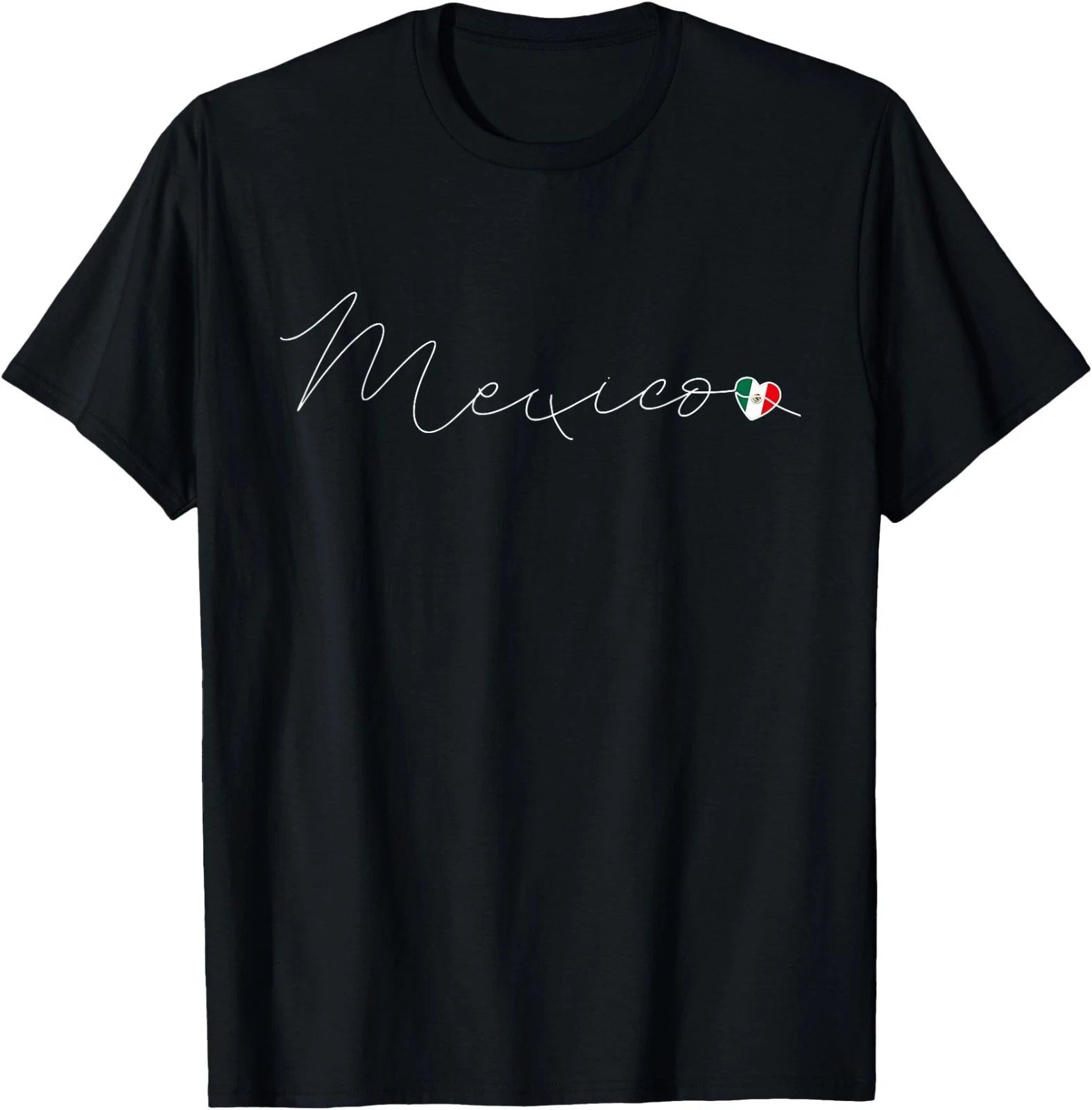 México Simple Love Mexican Flag Heart on Mexico T-Shirt