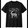 Flemish Giant Rabbit in the Swamp Botanical Mens T-Shirt Cute Kawaii Novelty Tee