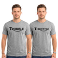 Trouble or Throttle T-Shirt Men’s Funny Biker Motorcycle Automobile Bike Lover's