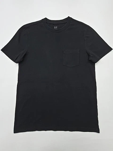 GAP Men Black Pocket Logo T-Shirt Size M Regular Crew Neck