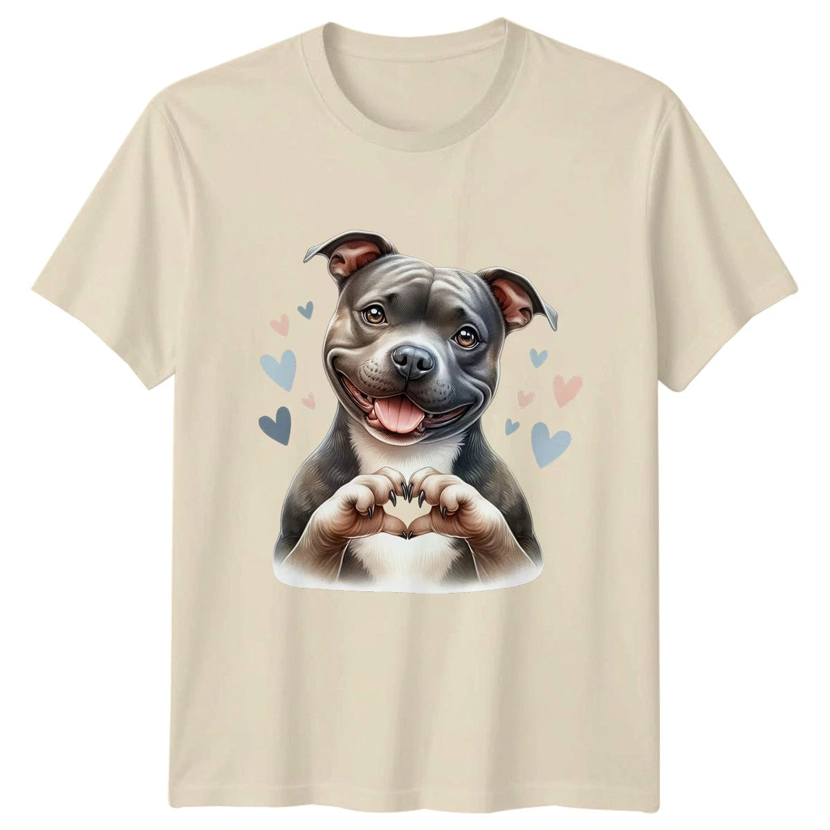 Staffy Making Heart Sign T-Shirt Staffy Dog Birthday Gift For Him And Her