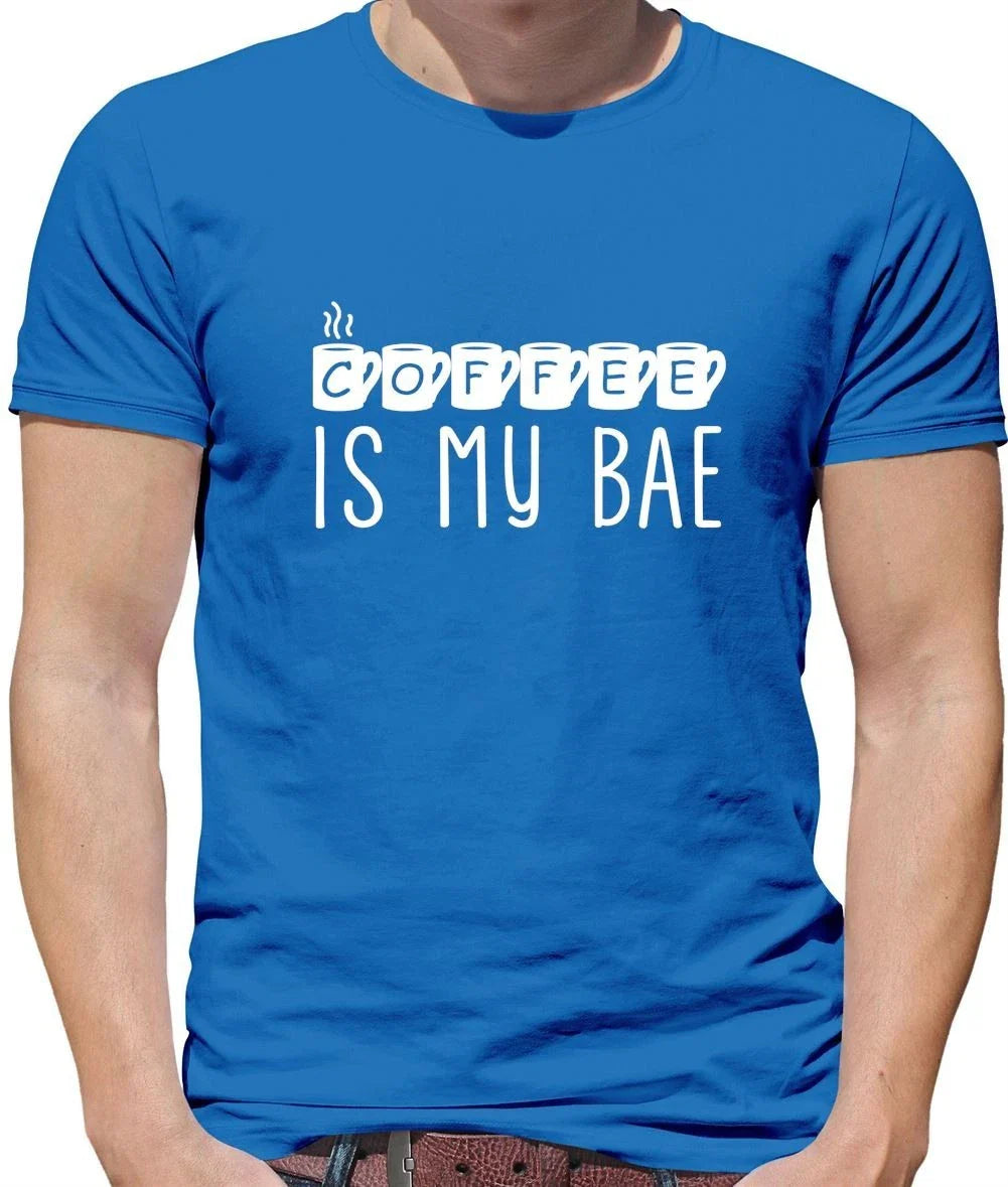 Coffee Is My Bae - Mens T-Shirt - Latte Mocha Drink Drinking Funny Love