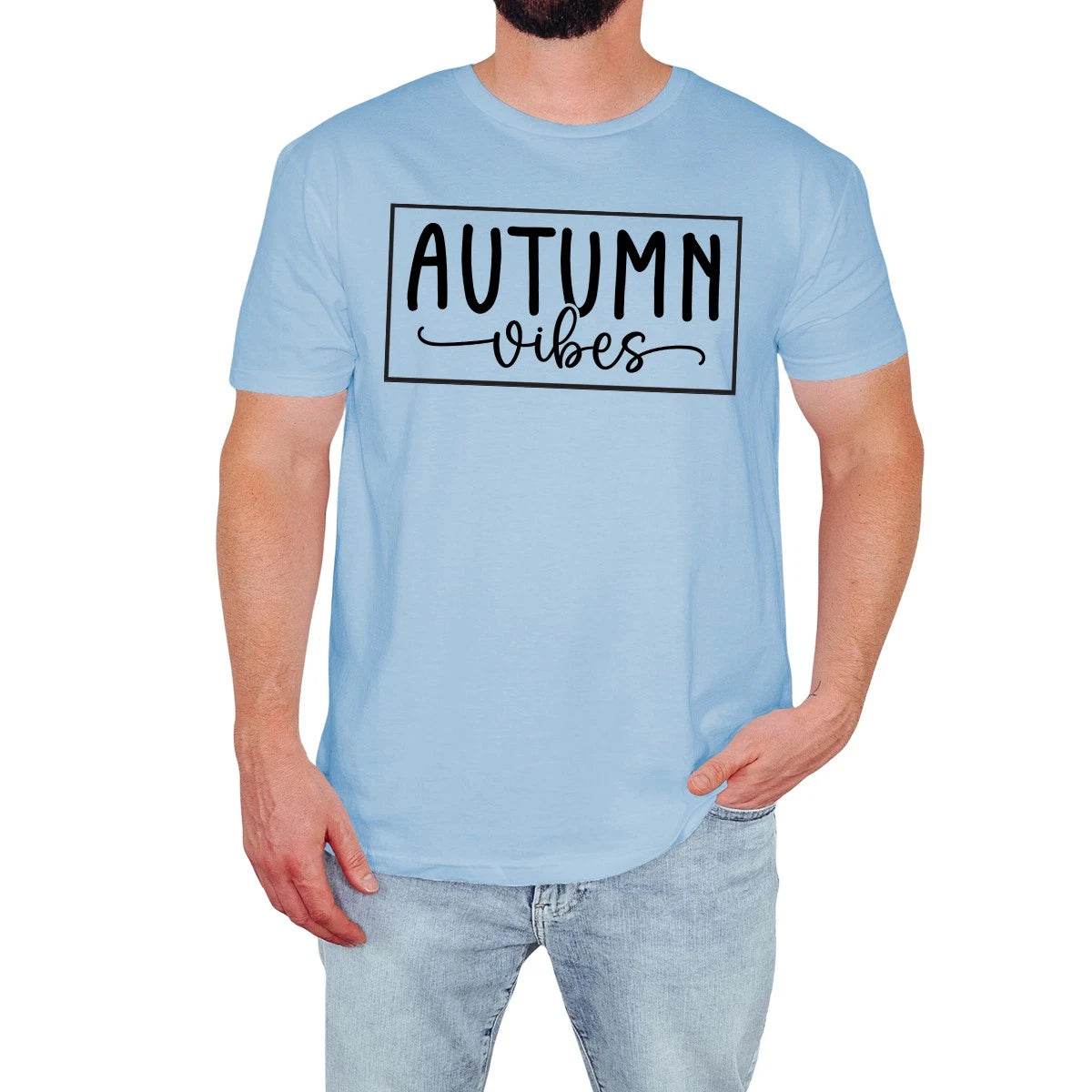 Autumn Vibes Mens T-Shirt Trendy Fall Fashion Casual Tropical Wear Gift