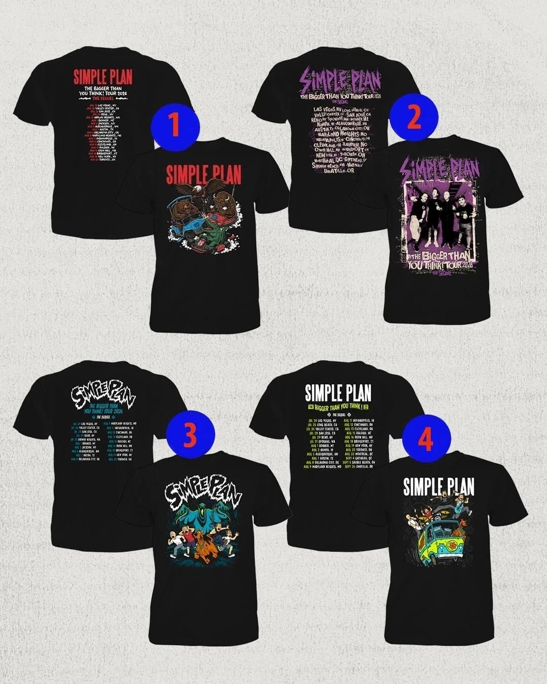 Simple Plan Bigger Than You Think Tour 2026 Sequel Reprint T-Shirt