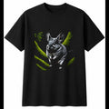 Botanical Chinchilla in the Swamp Cute Mens T-Shirt Black 100% Cotton Kawaii