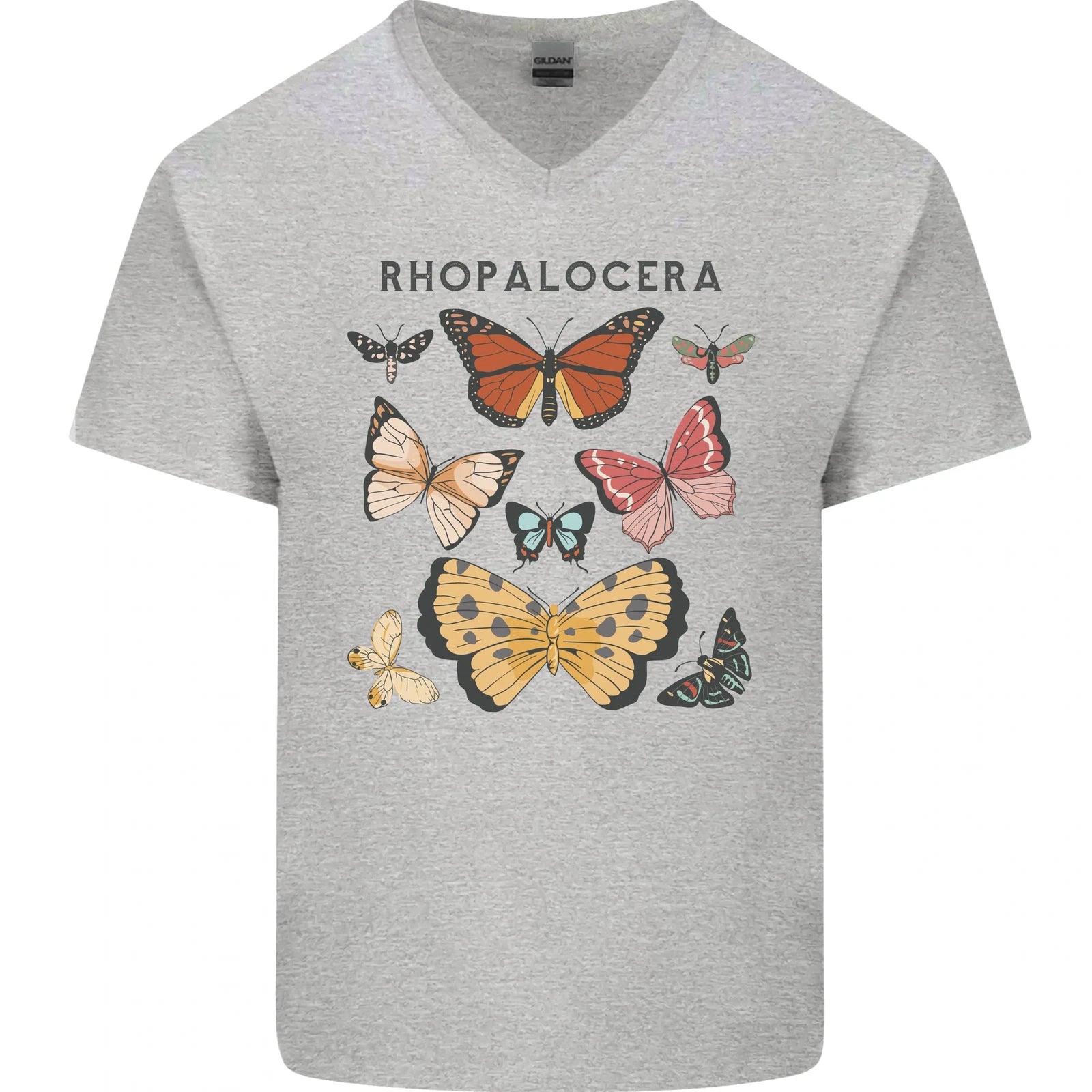 Rhopalocera Butterflies Butterfly Mens V-Neck Cotton T-Shirt