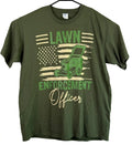 Lawn Enforcement Officer Funny Humorous Green Short Sleeve Dad T-Shirt Sz XL