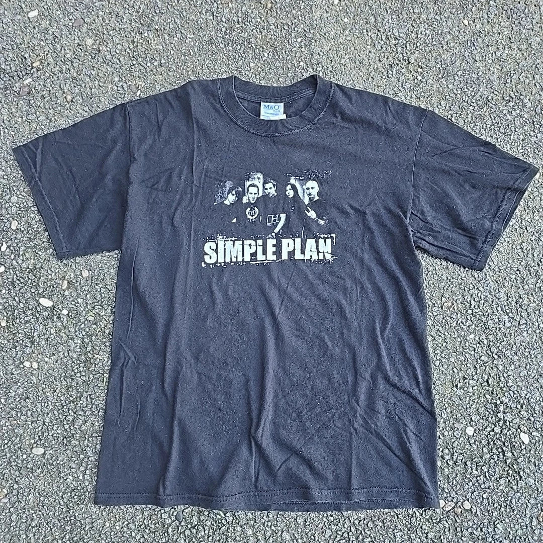 Vintage USA Simple Plan Band T-Shirt Mens Size Large Black Pop Y2K 2000s Punk