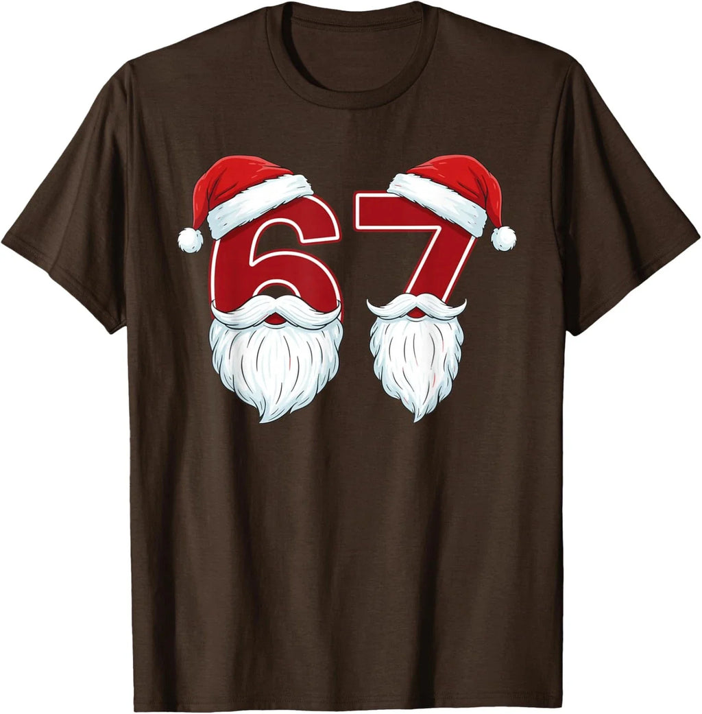 Christmas Funny Six Seven Meme Brainrot Santa Claus Unisex T-Shirt