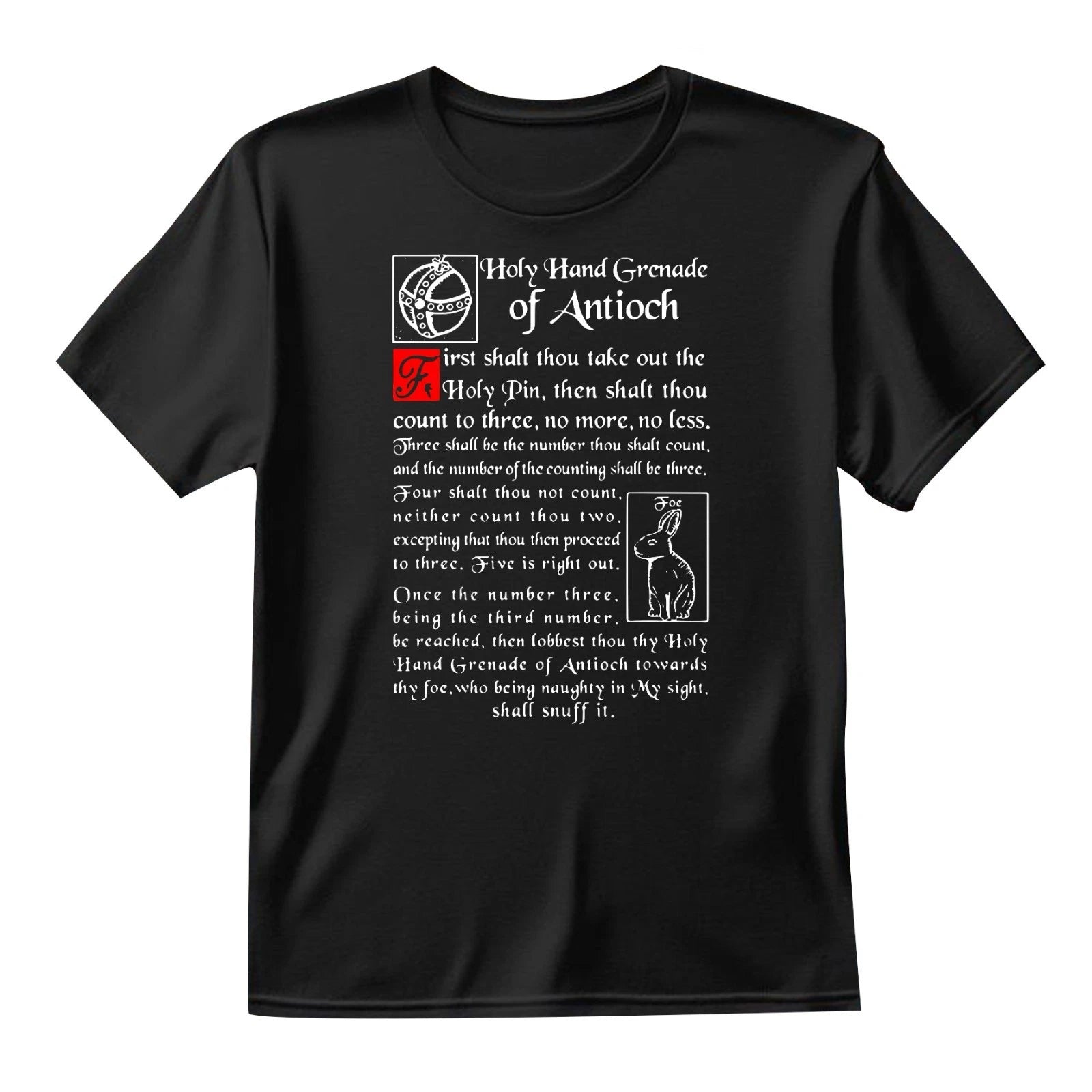 Holy Hand Grenade of Antioch T-Shirt Funny Nerd Top Shirt Vintage Retro Tee Gift