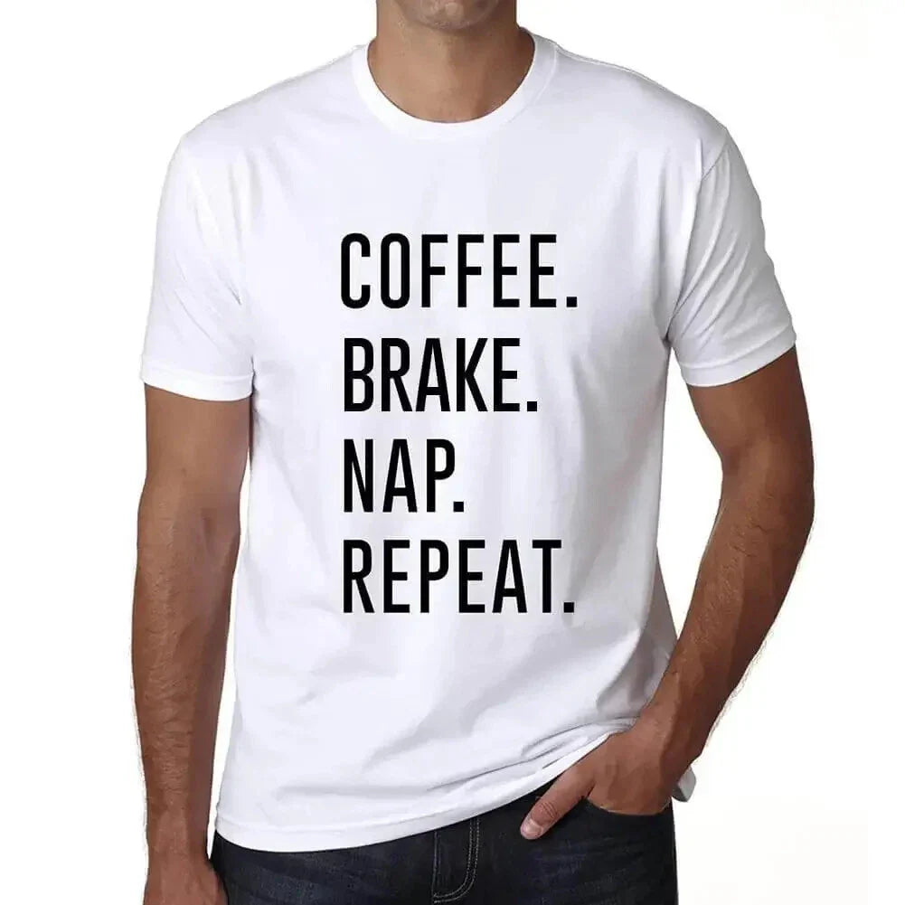 ULTRABASIC men's t-shirt coffee brake nap repetition coffee brake nap repeat