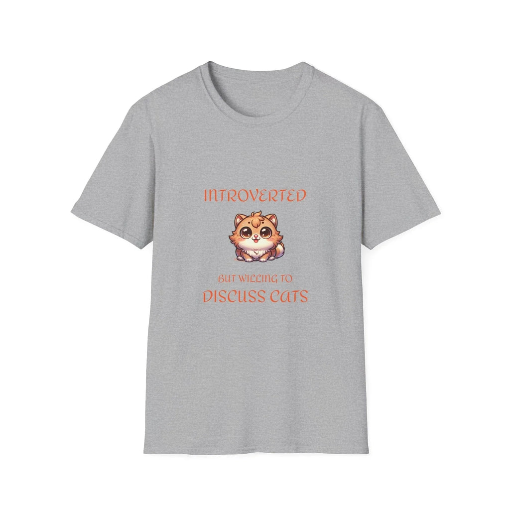 Introverted Cat Lover Unisex Softstyle Cotton Funny T-Shirt 9 Colors
