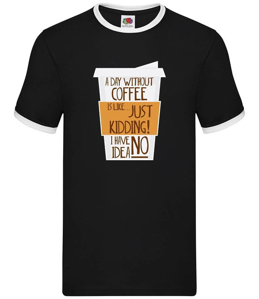 A Day Without Coffee - Mens Ringer - Latte Macchiato Americano Espresso
