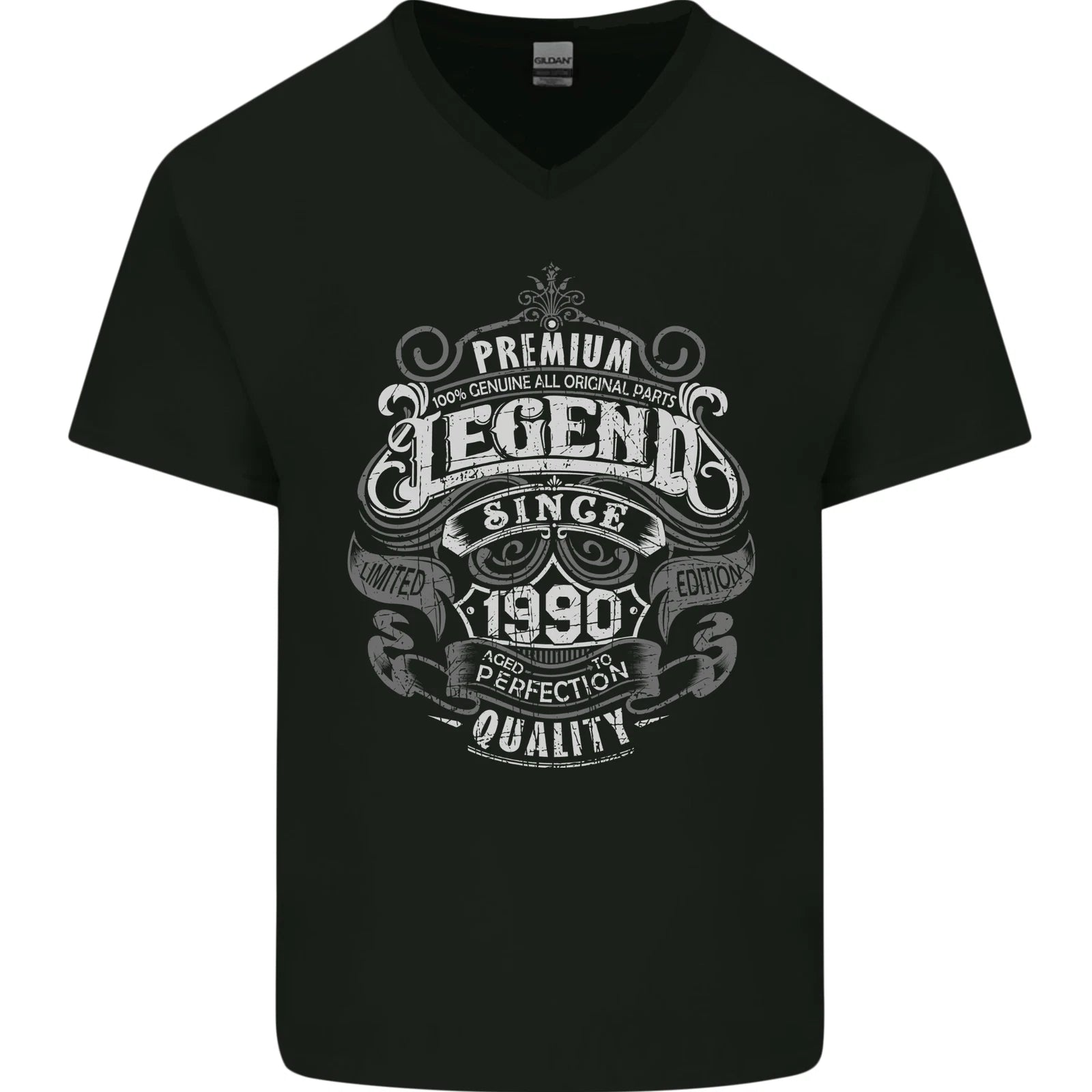 Premium Legend 36th Birthday 1990 Mens V-Neck Cotton T-Shirt