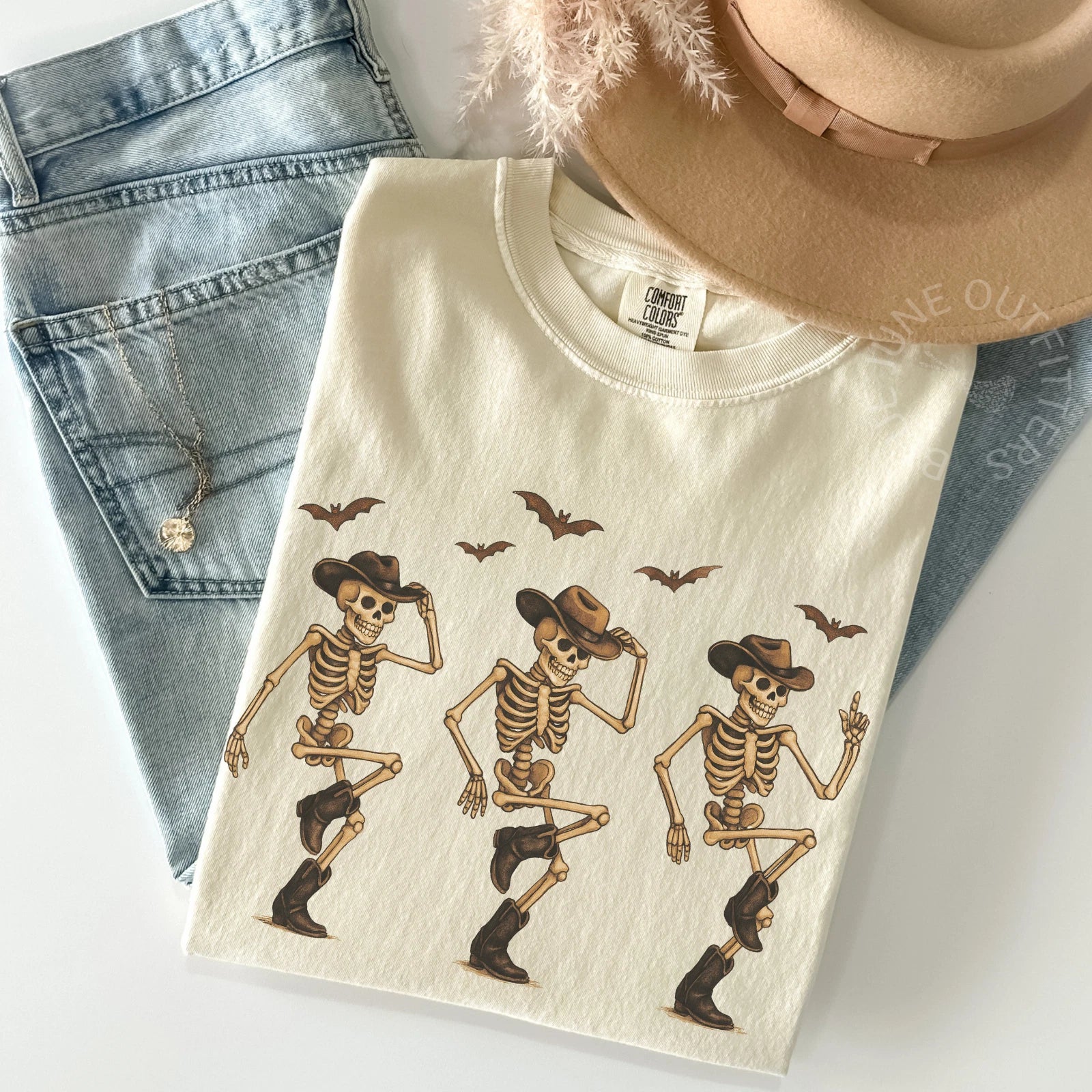Cowboy Skeleton Graphic Tee – Western Halloween Shirt | Comfort Colors Unisex