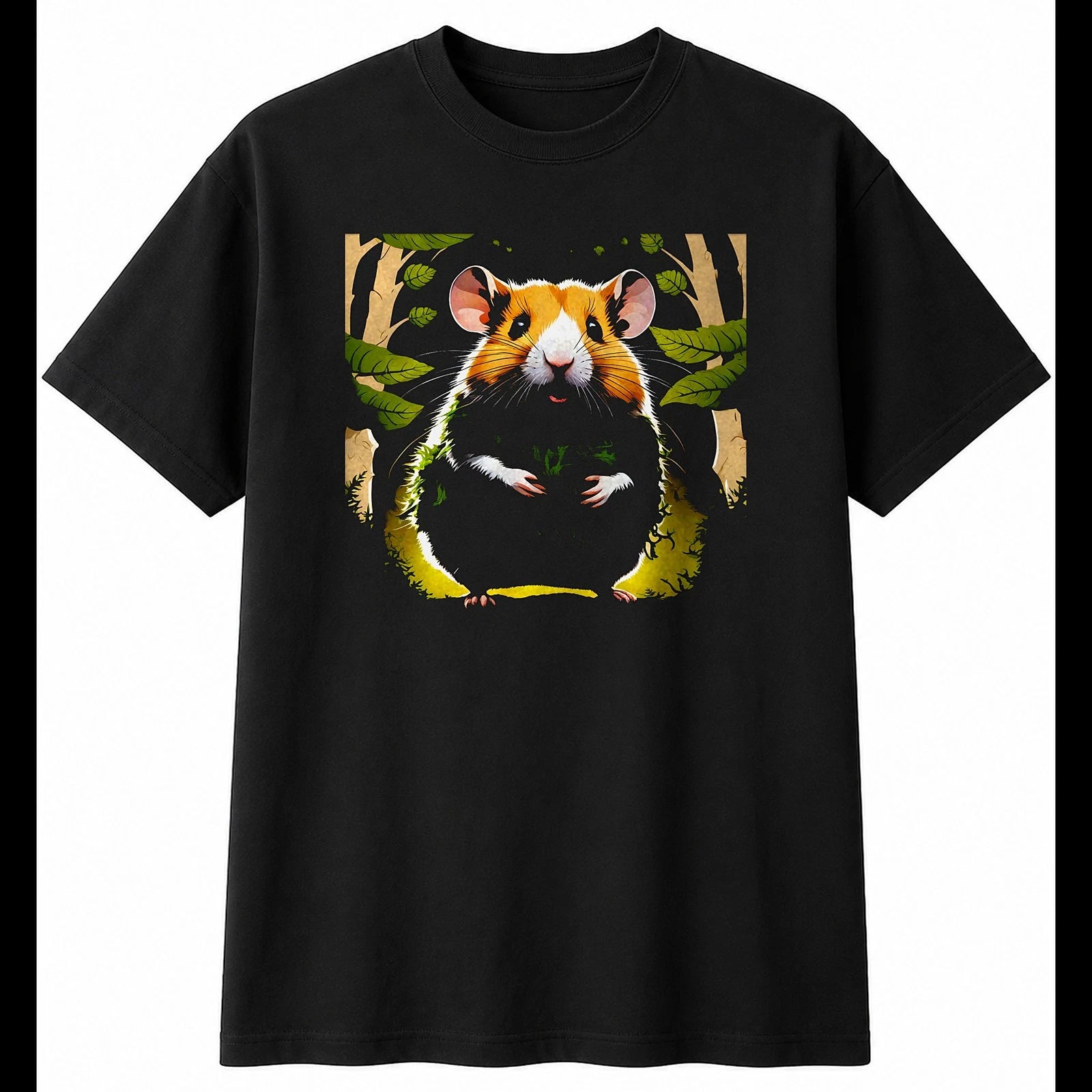Syrian Hamster in the Swamp Botanical Mens T-Shirt Cute Kawaii Adorable Novelty