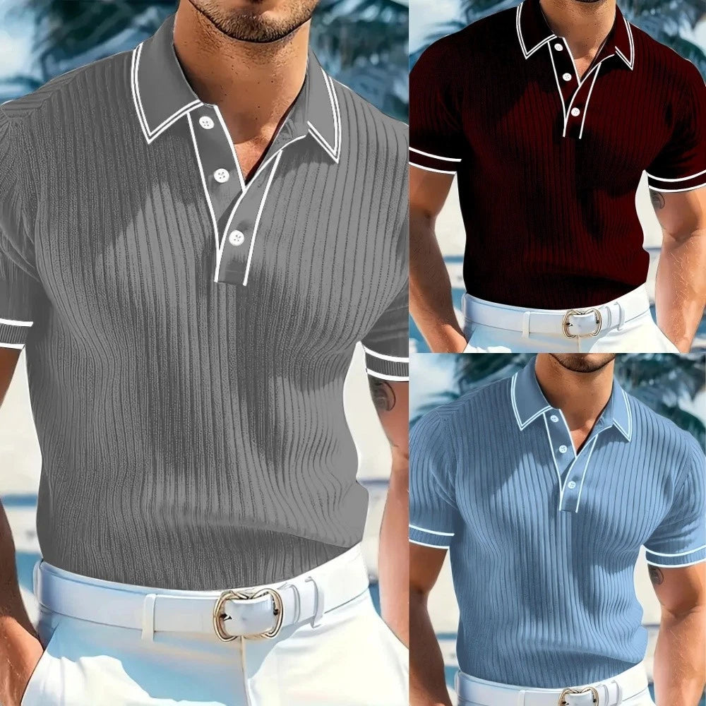 Cotton Blend Men T Shirt Polo Casual Wear Summer Men Short  Sleeve