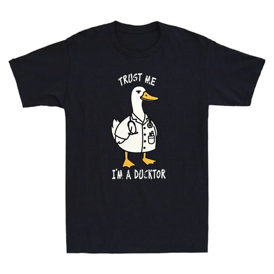 Trust Me Im A Ducktor Funny Whimsical Duck Doctor Meme Quote Retro Men's T-Shirt