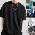 Men's Oversized Tee Solid Color Shirt Holiday Party 96%Polyester+4%Spandex