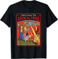 Steven Rhodes Here Comes The UFO Apocalypse Retro Dark Humor T-Shirt