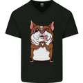 A Cute Dog With a Heart Sign Mens V-Neck Cotton T-Shirt