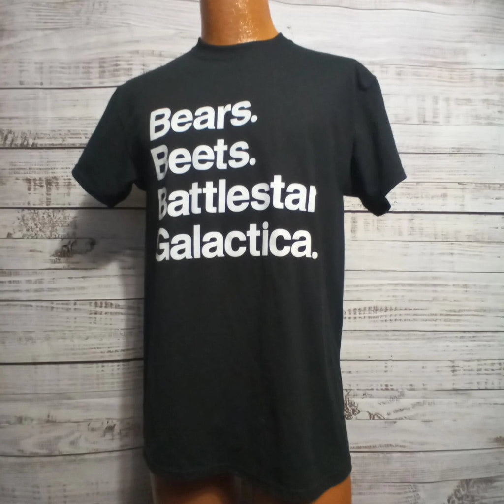The Office T Shirt Mens M Black Bears Beets Battlestar Galactica TV Show Dwight