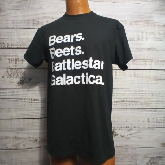 The Office T Shirt Mens M Black Bears Beets Battlestar Galactica TV Show Dwight