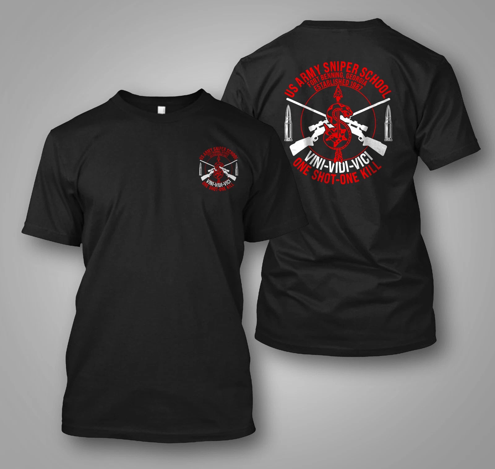 US Army Special Force Sniper School Fort Benning -  Custom front and back tee