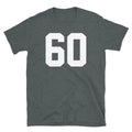 Team Uniform Jersey Number 60 Birthday Varsity Short-Sleeve Unisex T-Shirt