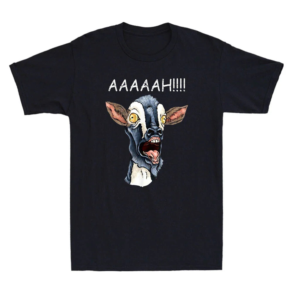 AAAH! Funny Screaming Goat Humor Meme Goat Lover Gift Men's Short Sleeve T-Shirt