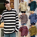 Casual Style Men's Long Sleeve T Shirt with Stripes and Comfortable Fit