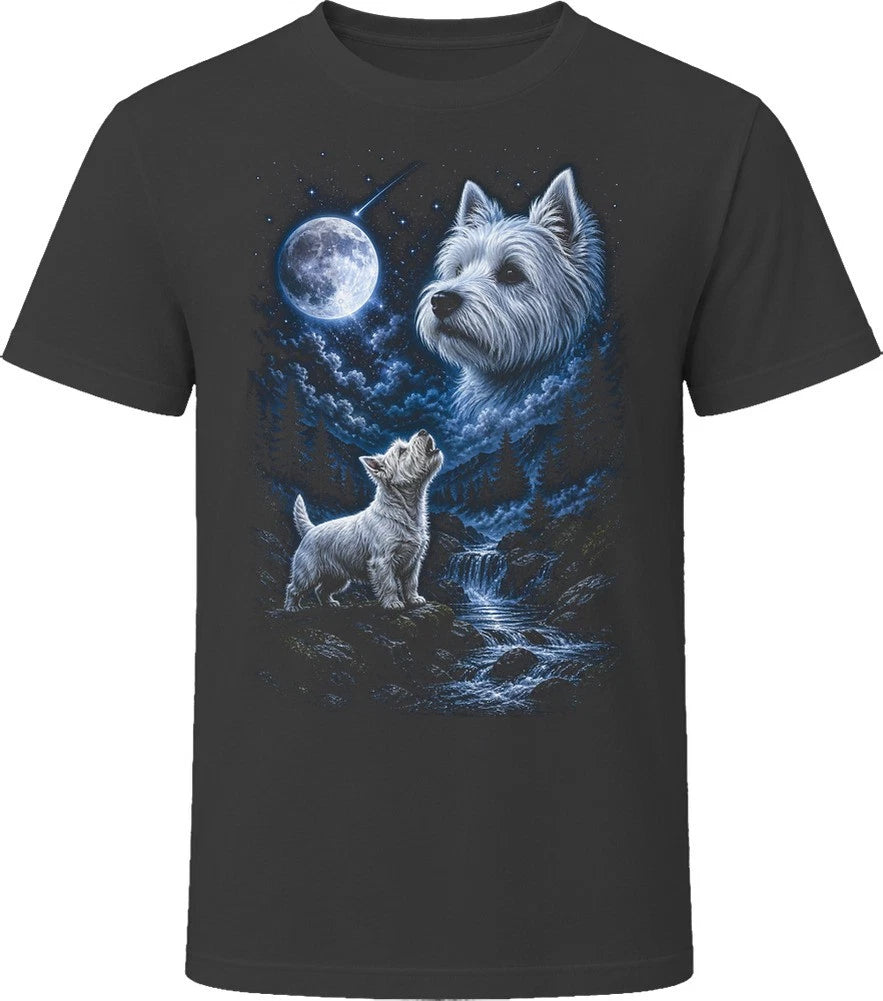 Westie Howling at the Moon T-Shirt