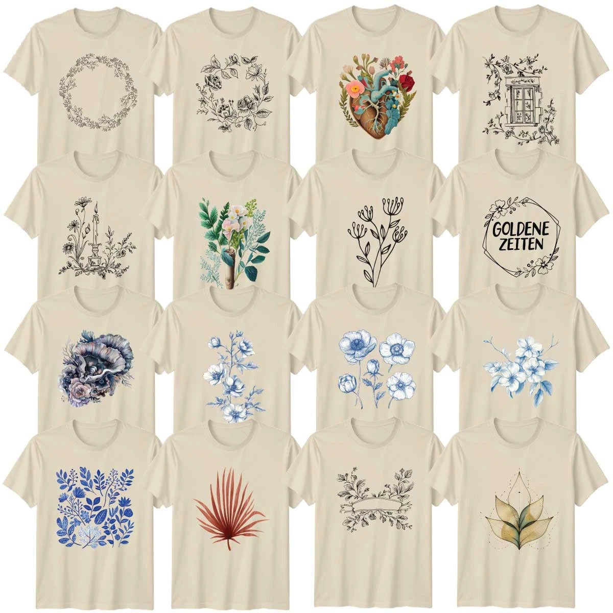 Botanical Art Abstract Art Adult T-Shirt Cottagecore Birthday Gift