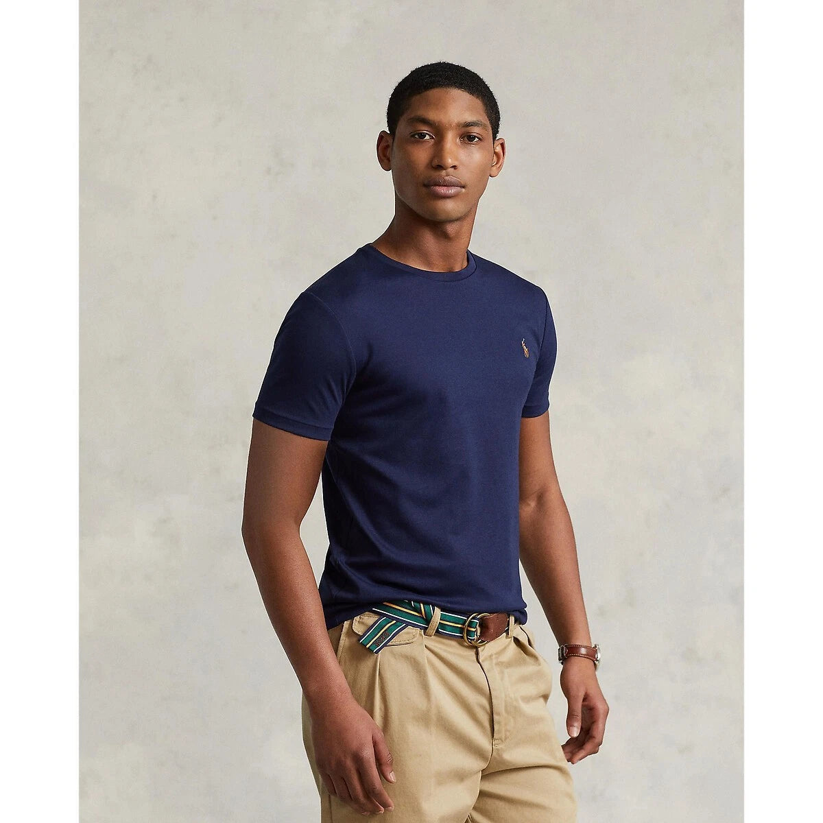 Ralph Lauren Custom Slim Fit Crewneck Men's Navy Blue T-Shirt
