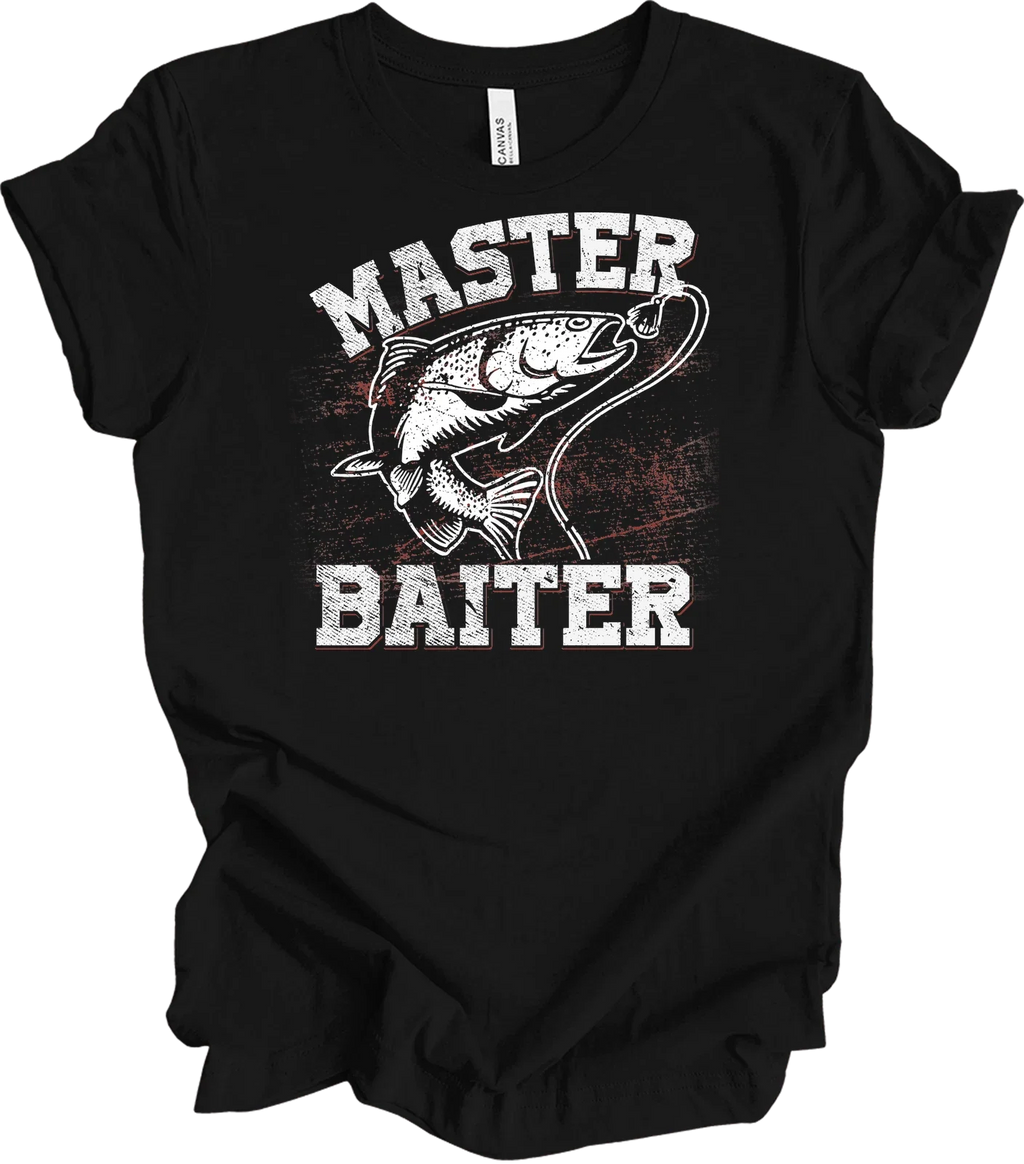 Master Baiter Funny Fishing T-Shirt Rude Joke Angler Dad Gift Vintage Bass Tee