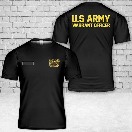 Custom Name US Army Warrant Officer Military 3D Shirt full size S-5XL
